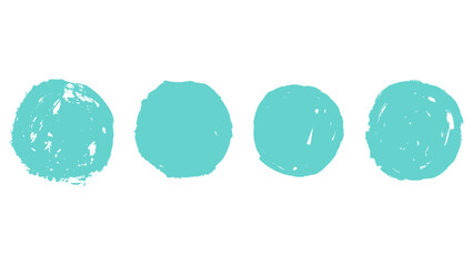 set of blue circle brush stamp, circle stamp collection, vector illustration.