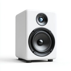 Obraz premium White Speaker with Black Trim on White Background