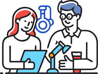 Man and Woman Collaborating on a Research Project &ndash; Academic Teamwork and Study Session
