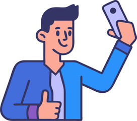 Man Taking a Selfie with a Phone – Casual Portrait Moment