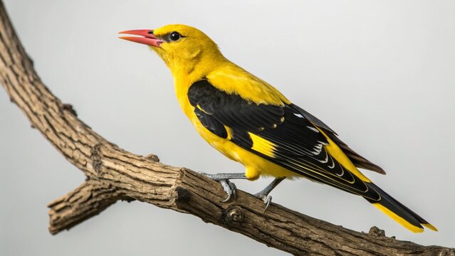 Golden Oriole on studio background