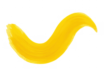 Vibrant yellow paint forming a dynamic wavy line, perfect for adding a pop of color to designs with its transparent background