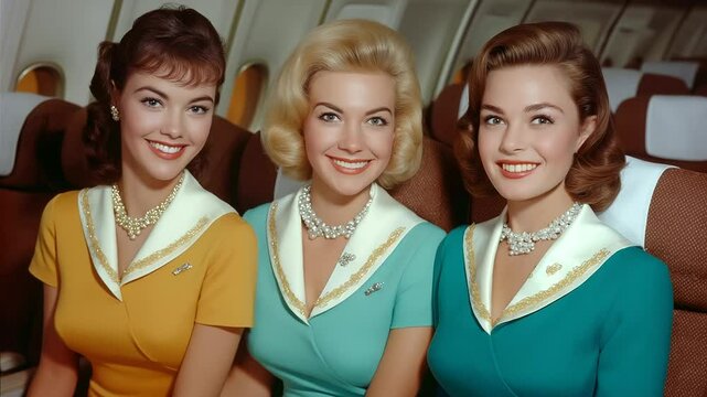 Air Hostesses Showcasing Elegance and Professionalism in First Class Seats