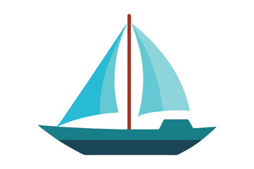 Vector sailboat illustration for marine, travel, and nautical-themed microstock design projects.