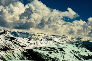 snow covered mountains