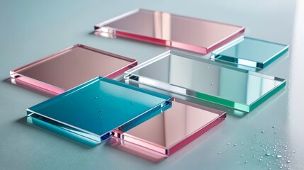 Vibrant Multi-Colored Acrylic Sheets, Abstract Translucent Glass Art