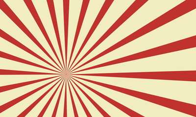 Retro Sunburst Background Red and Beige Vintage Rays Design for Poster