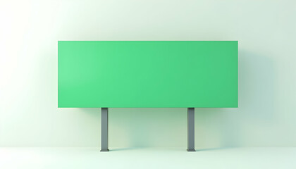 Green Billboard Mockup on Gray Stands for Advertisement