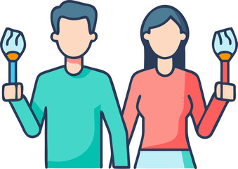 male-and-female-holding-speech-bubbles