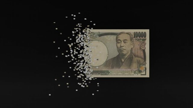Japan yen currency bank destroy value from inflation explode loss crisis wealth problem damage economy destroy value market revised edition.