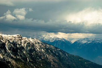 snow covered mountains