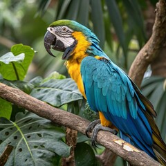 Fototapeta premium Vibrant Parrots: Colorful Birds of the Tropical Rainforest