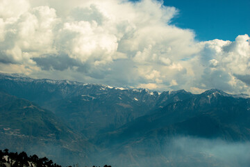 clouds over the mountains
