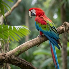 Vibrant Parrots: Colorful Birds of the Tropical Rainforest