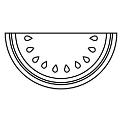 Icono rebanada de sandía con líneas 