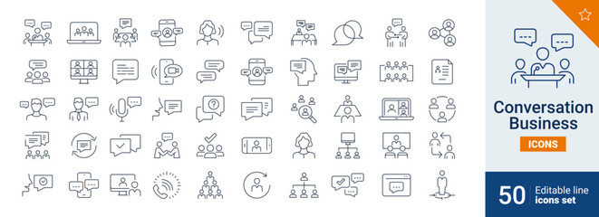 Conversation icons Pixel perfect. talk, teamwork, man,...	
