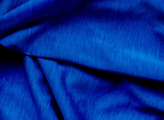Background blue silk cloth wave abstract texture soft tablecloth cotton textile backdrop cosmetic...