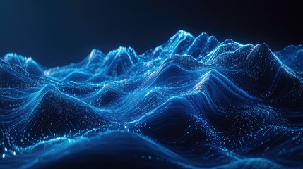 Naklejka premium Blue glowing metaverse themed background with smooth gradient flows and motion lines perfect for futuristic business and science concepts