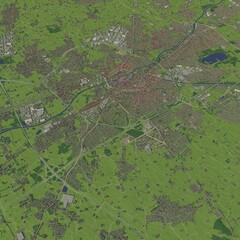 3D illustration of city and urban in Kortrijk Belgium
