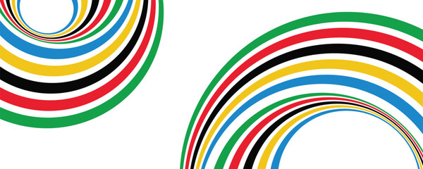 Abstract wavy olympics stripes. Paris Olympics games 2025. vector background illustration