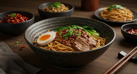 Noodles with pork and egg
