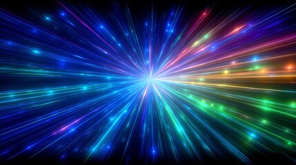 Obraz premium Colorful radiating lines of light.