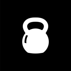 Kettlebell icon isolated on black background