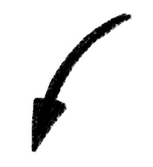 Doodle arrow vector icon. Arrow art grunge design emphasis twist zigzag line, curve wave.