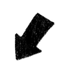 Doodle arrow vector icon. Arrow art grunge design emphasis twist zigzag line, curve wave.