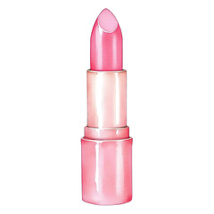 A delicate, artistic illustration of a pink lipstick