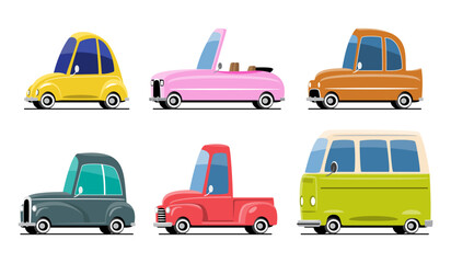 Luxury car vehicles set cartoon illustration . Flat design . Isolate on white background . Vector .