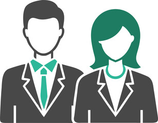 Male and Female Business Executives – Professional Teamwork, Corporate Leadership, and Office Collaboration Illustration