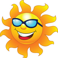 sun with sunglasses