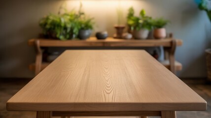Wooden table background for product placement