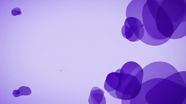 Translucent purple blobs overlap on soft lilac background