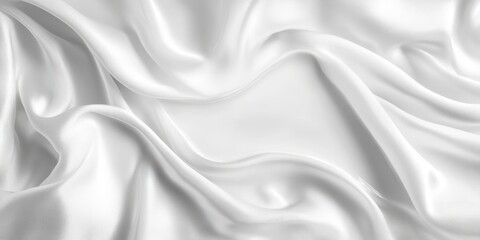Obraz premium Elegant draped white silk fabric texture background