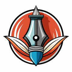 Pen Nib Logo for Writing or Publishing Companies Illustration Representing Creativity, Literature, and Professional Publishing