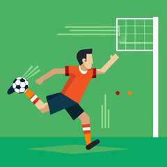 soccer player kicking the ball