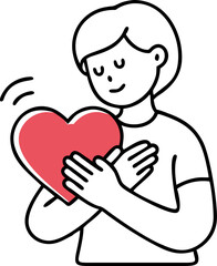 Person Holding a Heart Illustration Representing Love, Care, Compassion, and Emotional Support