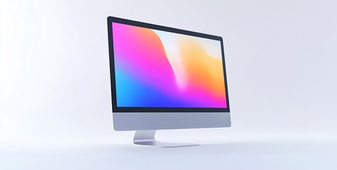 Vibrant Desktop Mockup Colorful Screen Display