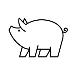 Pig Logo. Icon design. Template elements
