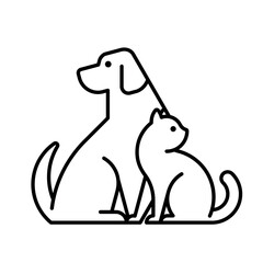 Dog and Cat logo. Icon design. Template elements
