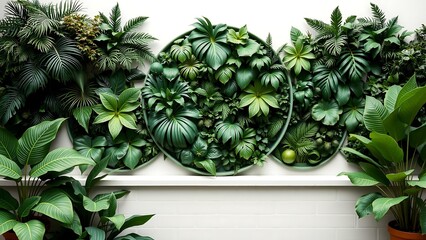 Fototapeta premium Round Green Garden Panels Cut Out