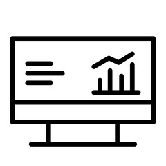 Online Market Reach Vector Line Icon Design