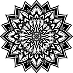 Intricate Mandala Design Featuring Symmetrical Patterns and Spiritual Geometry for Meditation, Art, and Decoration
