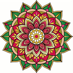 Intricate Mandala Design Featuring Symmetrical Patterns and Spiritual Geometry for Meditation, Art, and Decoration
