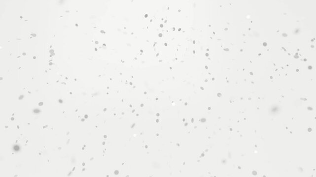 silver metallic festive celebration birthday confetti explosion falling on a white background