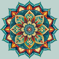 Intricate Mandala Design Featuring Symmetrical Patterns and Spiritual Geometry for Meditation, Art, and Decoration
