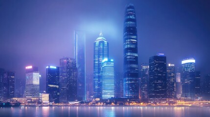 Fototapeta premium Modern city skyline nightview