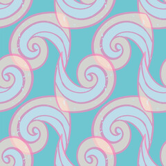 Summer seashell abstract seamless vector pattern
